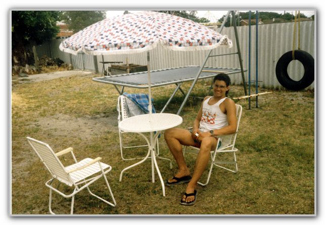 CJ in backyard Rosebery St 2